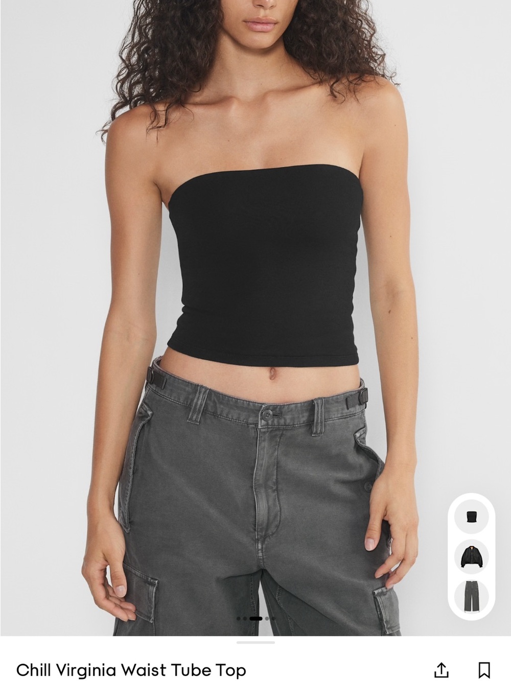 Aritzia TNA Chill Waist Tube Top - Black